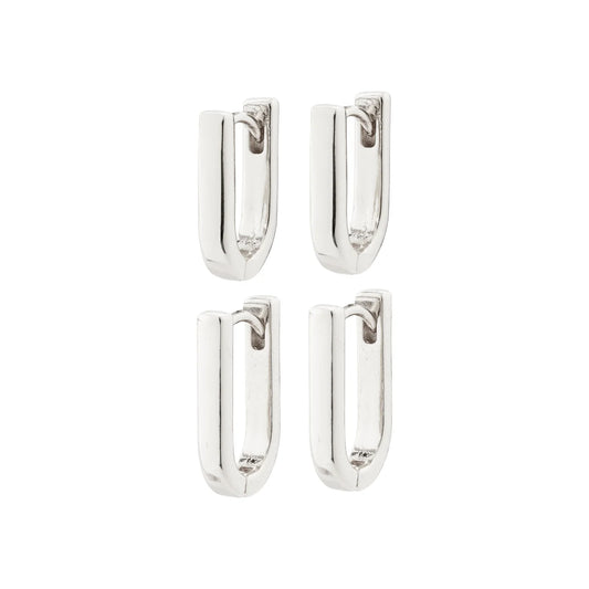 STAY recycled earrings 2-in-one set silver-plated