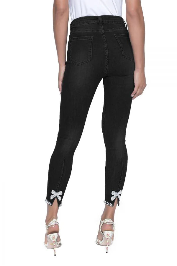 Black Denim - w/Bow - 191116 Frank Lyman