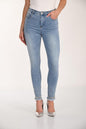 Rhinestones below the knee denim 266528