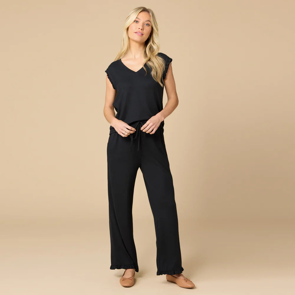 Dream Ruffle V-neck with Cropped Pant Style 2200-0