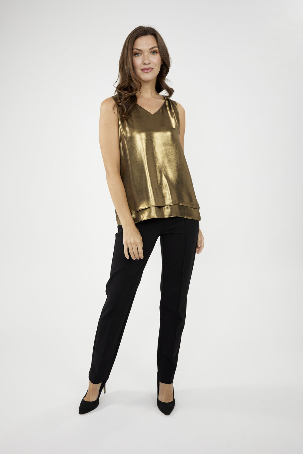 Metallic V-Neck Tank