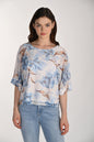 Blue Floral Knit top 261287