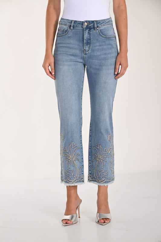 Floral Mid-rise Cropped Jeans 261621