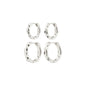 Darby earrings 2 in 1 set silver