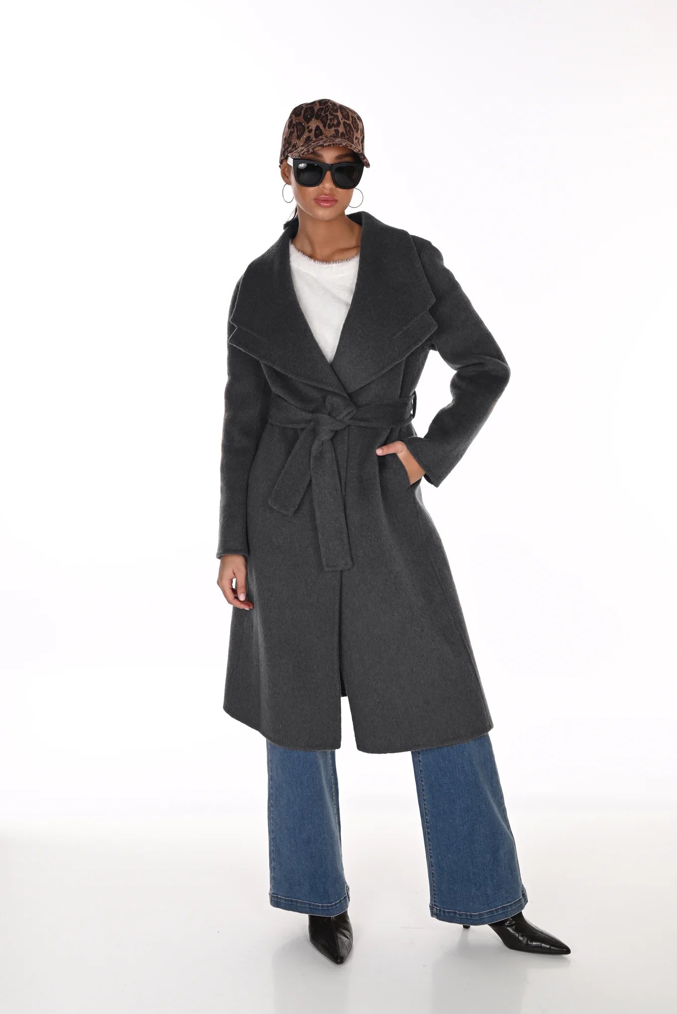 Shawl-collar Long Overcoat Style 263796