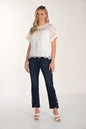 High-waisted Slim Jeans with bling button detail on bottowm Style 266508