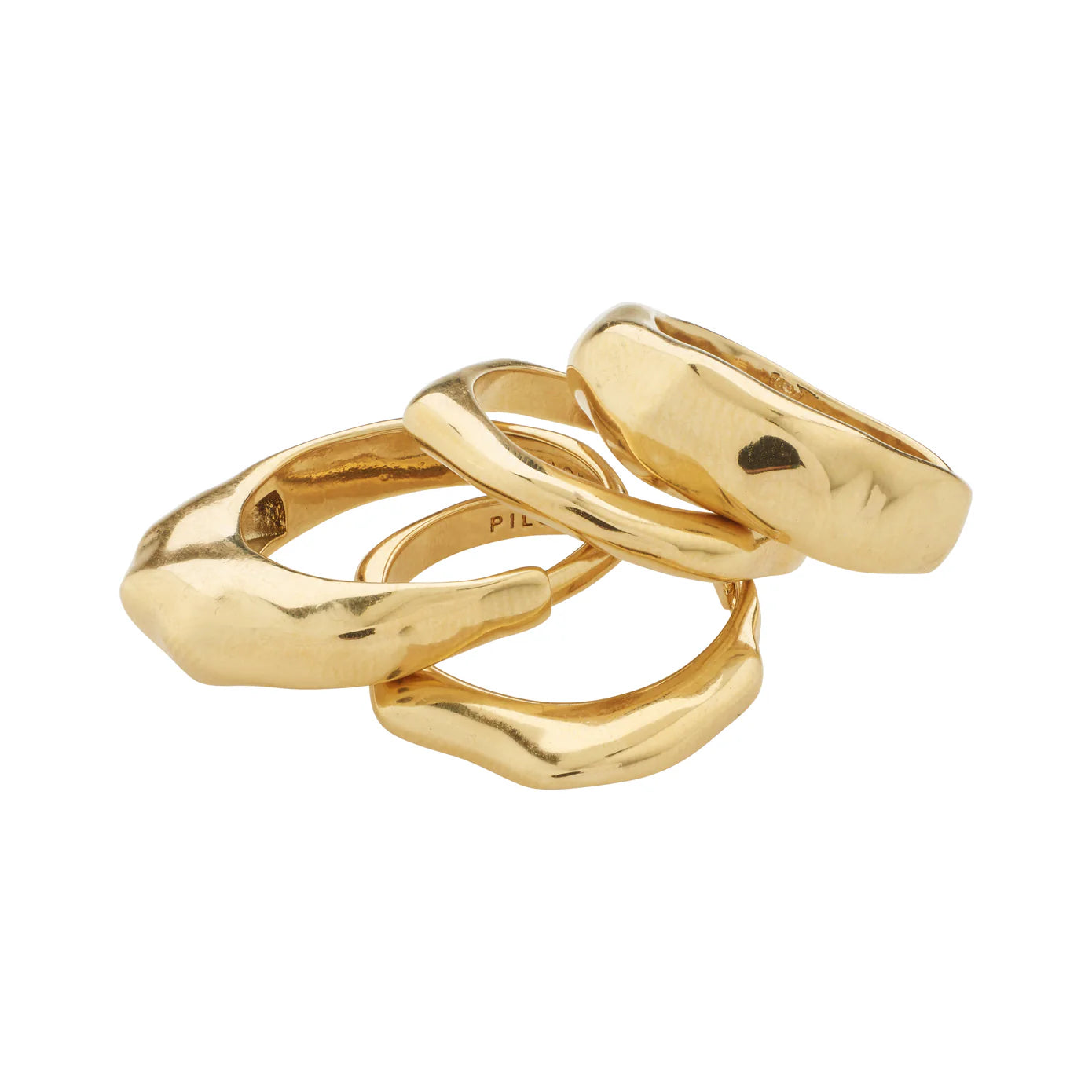 ASHER recycled rings 4-in-1 set gold-plated