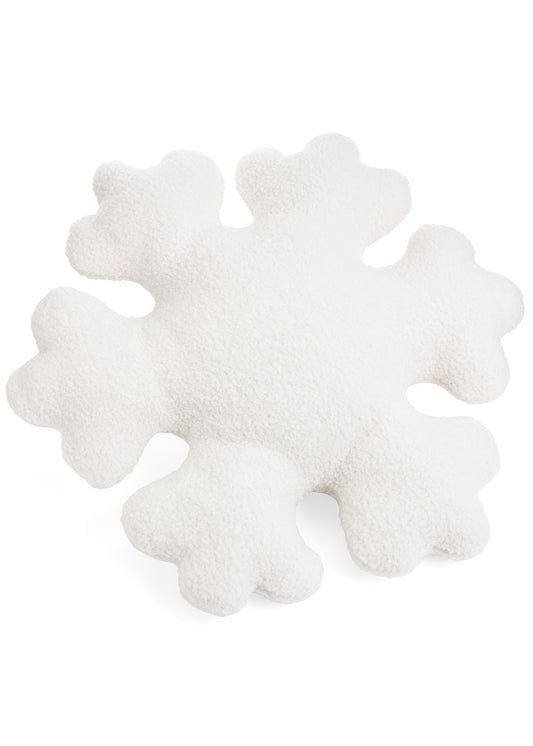 SNOWFLAKE SHAPE FILLED POLY WHITE 18X18. Cushion