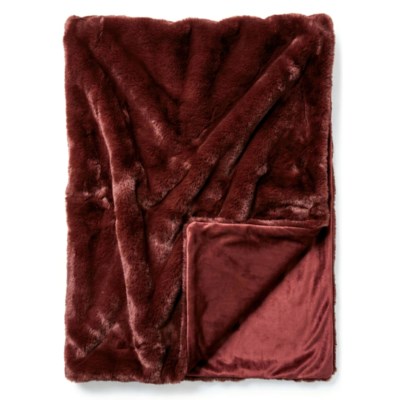 THROW FAUX FUR POLYVELVET BURGUNDY 50X60 3540231