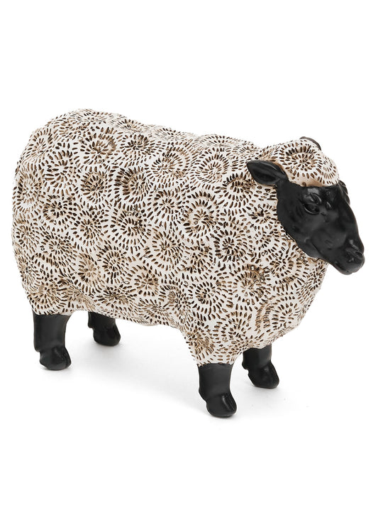 SHEEP POLYRESIN BLACK/BEIGE
