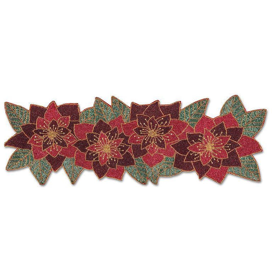 Beaded pointsettia Runner