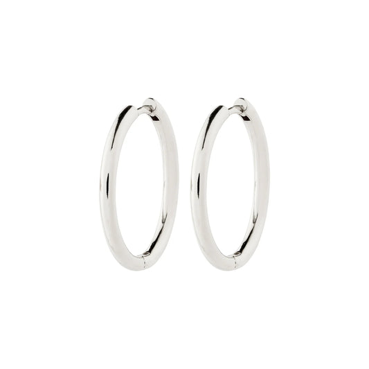 CHARM recycled large hoop earrings silver-plated