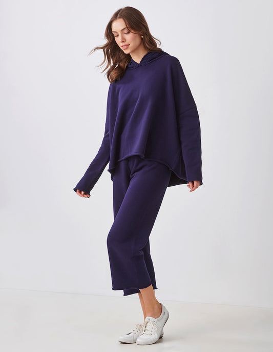 Cotton French Fleece Weekend Hoodie, Navy