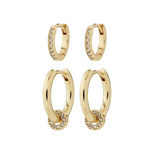 SCOTTIE recycled earrings 2-in-1 set gold-plated