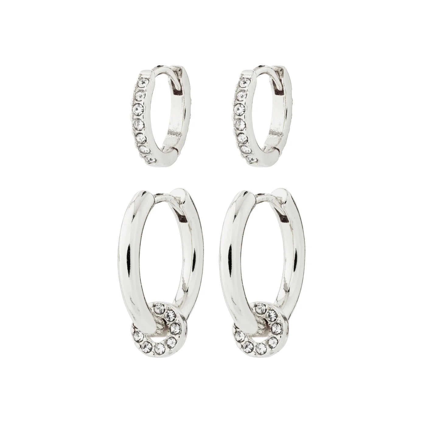 SCOTTIE recycled earrings 2-in-1 set silver-plated