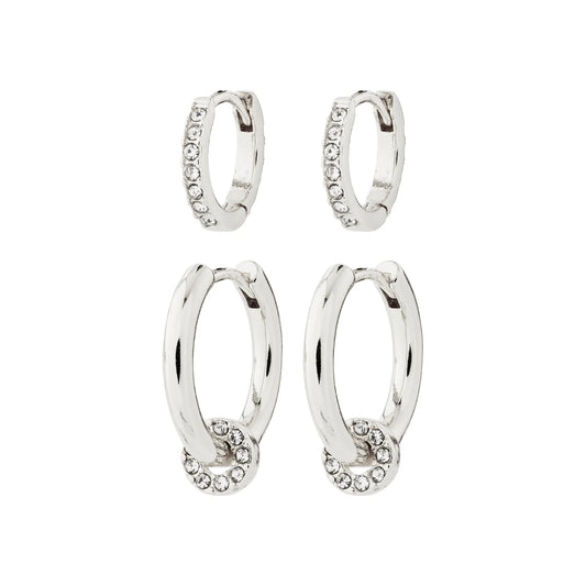 SCOTTIE recycled earrings 2-in-1 set silver-plated