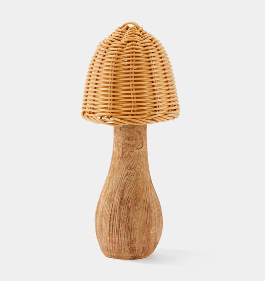 Rattan Mushroom Solar Table Lamp