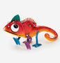 Metal Orange Chameleon Figurine