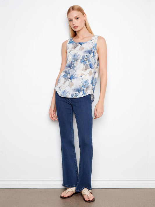 Blue Floral Sleeveless C4588R-787R
