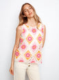 Flower Sleeveless Crochet Tank Apricot C4610D-777C