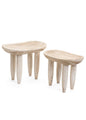 PAULOWNIA WOOD WHITEWASH Stool