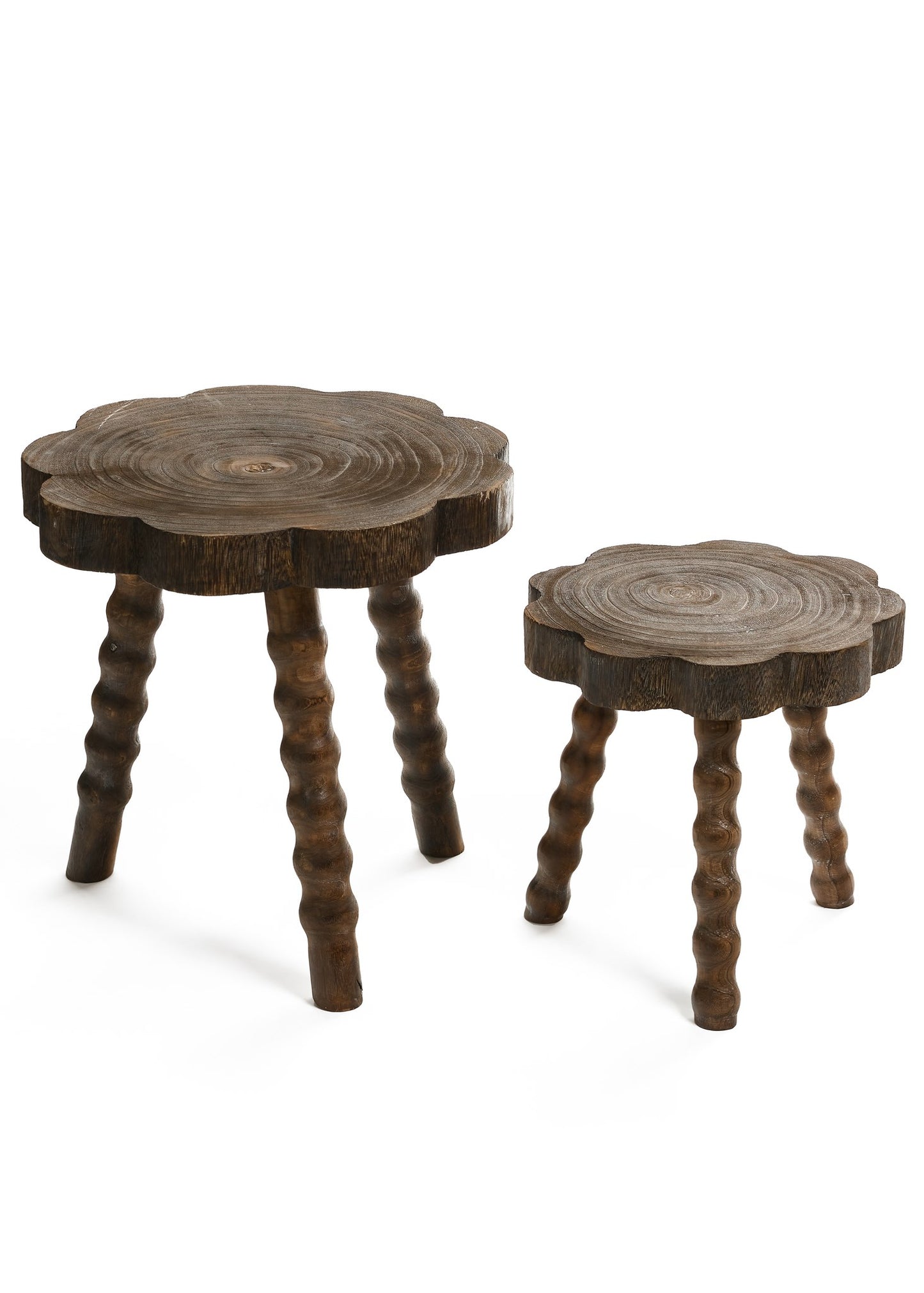 Burned Brown Scallop Top Stool