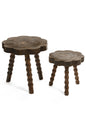 Burned Brown Scallop Top Stool