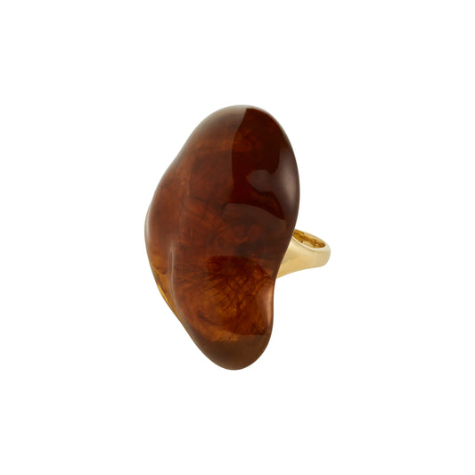 LIAN ring brown/gold-plated A15
