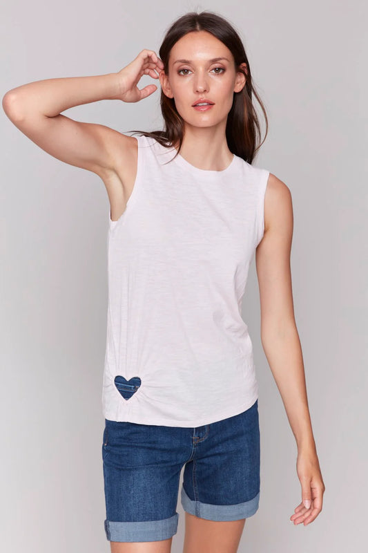 Cotton Tank w/Heart Cut Out