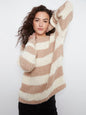 Striped Boucle Yarn Sweater C2027-693C TAN