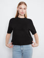 Elbow Sleeve Mock Neck Sweater With Buttons Detail At Cuff C2160-690C
