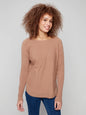 CHARLIE B C2380Y SWEATER WITH LACE UP CUFFS