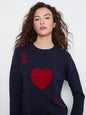 Navy Queen Of Hearts Sweater C2526QR-464A
