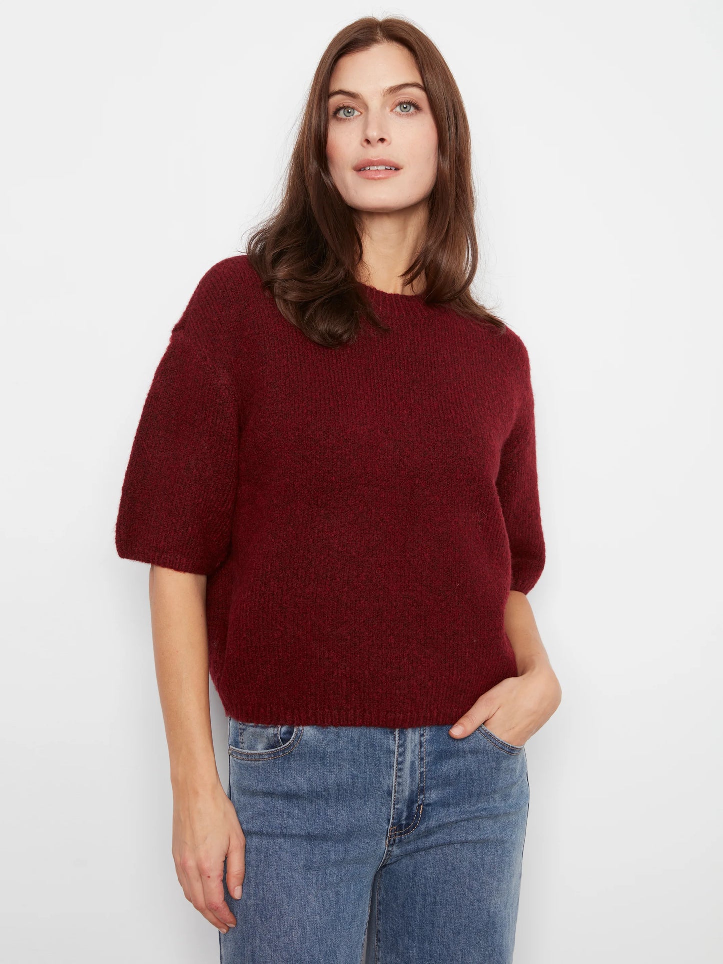 Elbow Sleeve Balloon Shape Sweater C2858R/635C