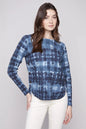 CHARLIE B C2871 BOAT NECK SWEATER WITH SIDE BUTTONS DETAIL
