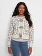 Bow Tie Front Leopard Sweater Cardigan GREY C2933RP-690C