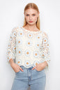 Flower Hand Knit Crochet Sweater C2941-267C