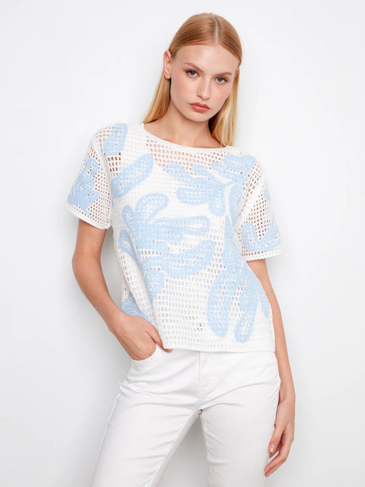 Short Sleeve with Leaf Pattern C2960-522C