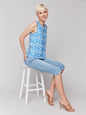 Printed Sleeveless Top With Side Ties
