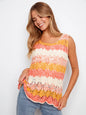 Sleeveless Crochet Tank Apricot C4685/435C