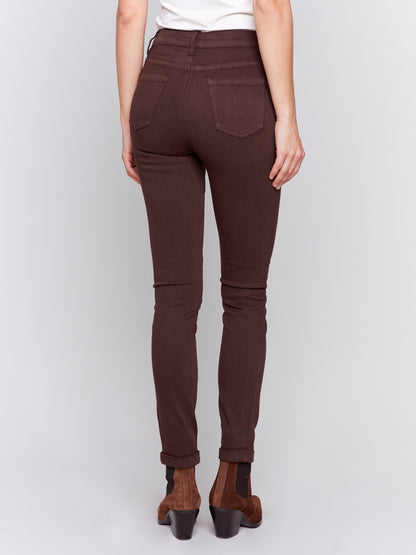 Cuffed Hem Twill Jeans