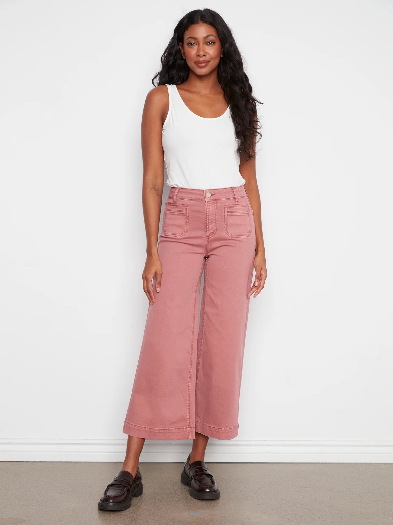 WIde Leg Cropped Pant CC5538RPR-618A ROSEBUD
