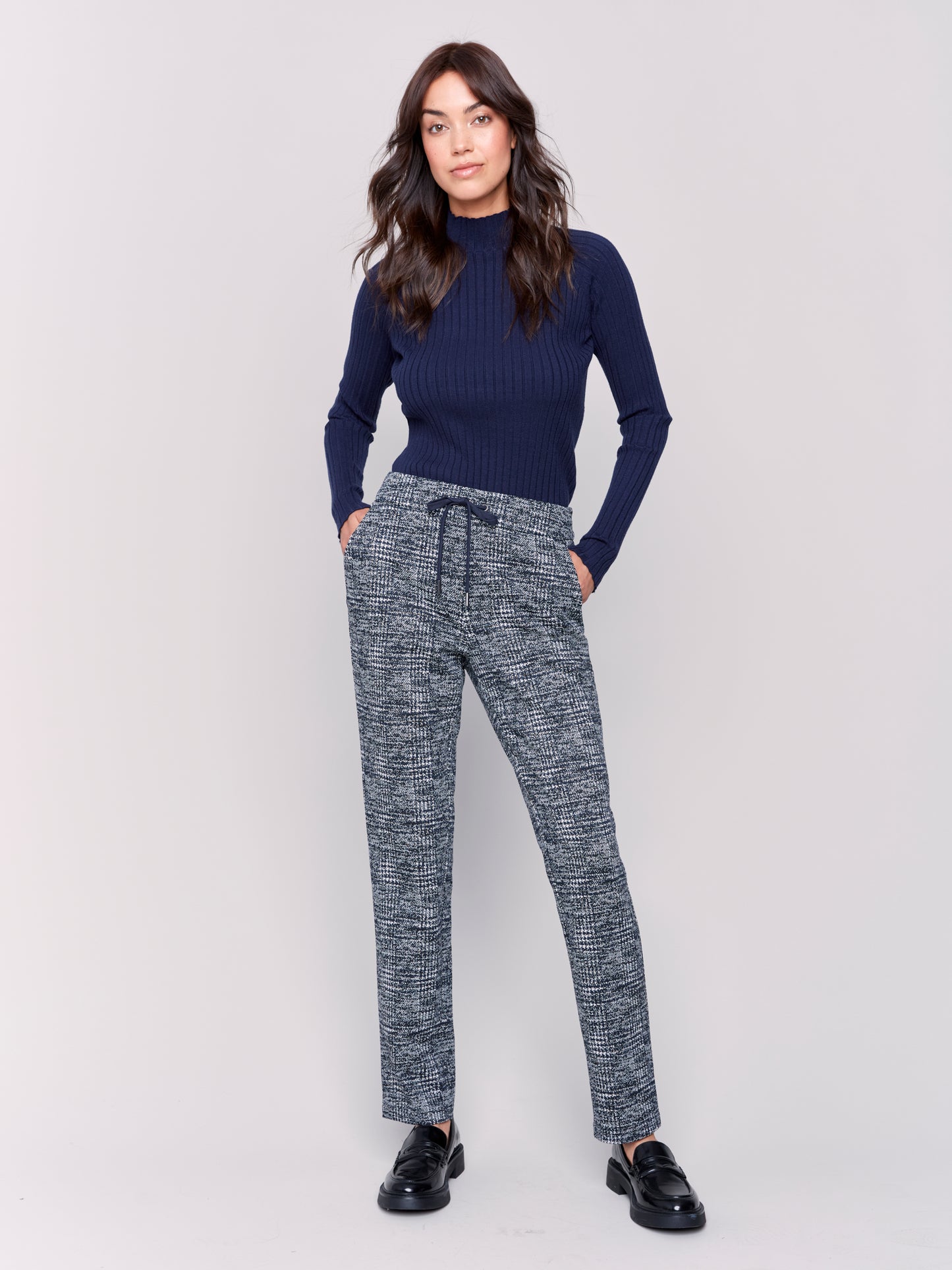 Plaid Knit Jogger Pants