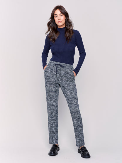 Plaid Knit Jogger Pants