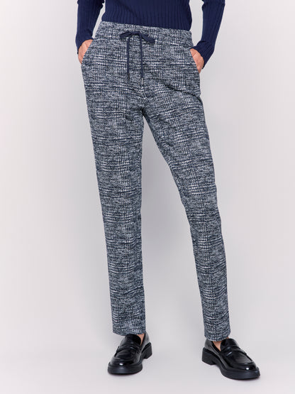 Plaid Knit Jogger Pants