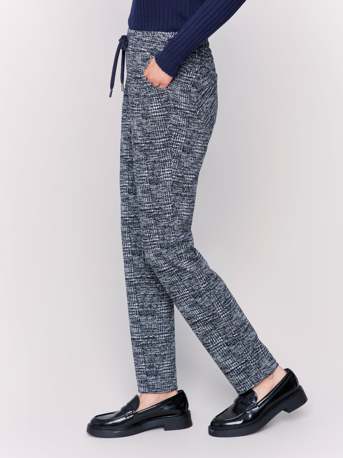 Plaid Knit Jogger Pants