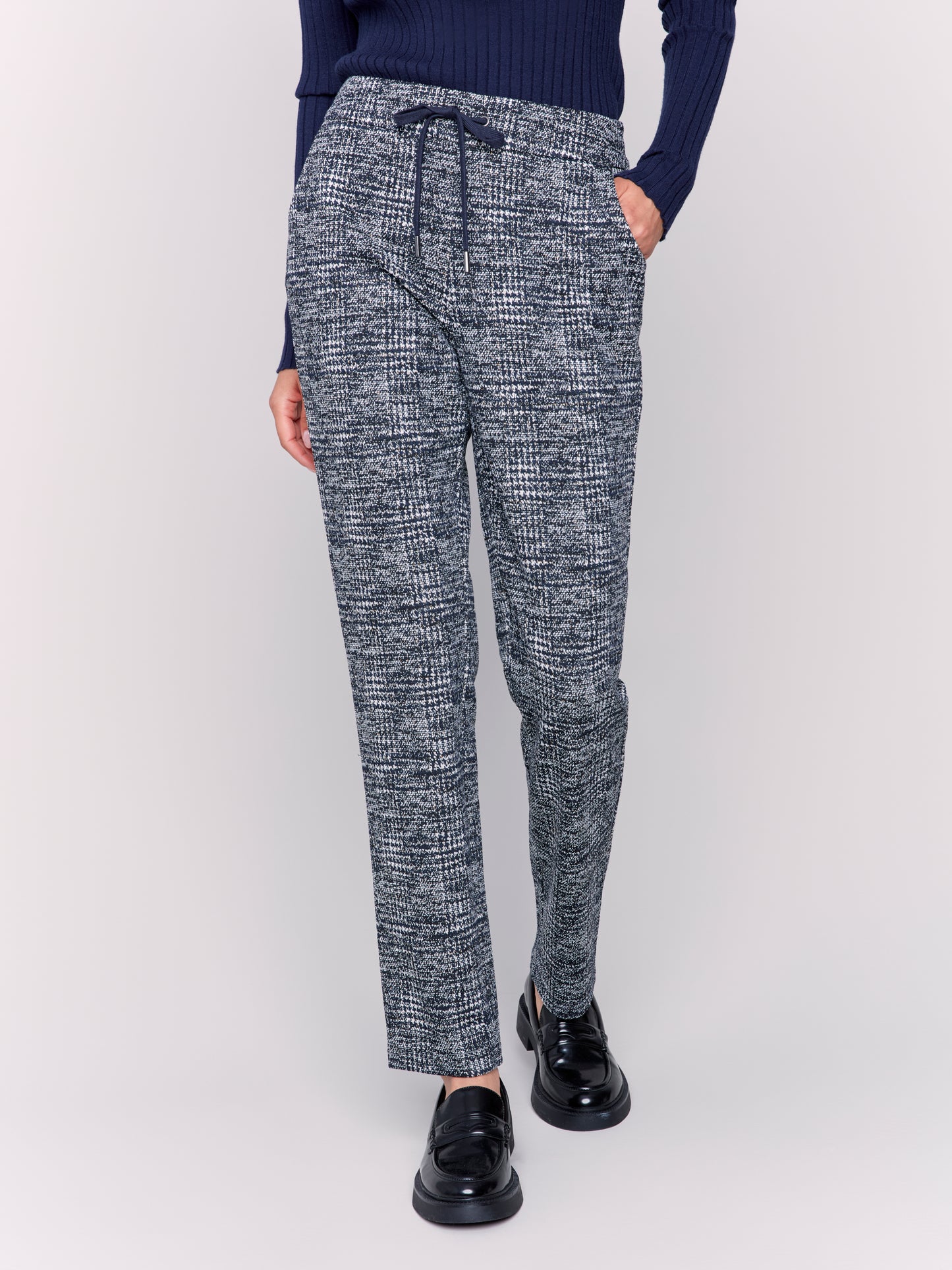 Plaid Knit Jogger Pants