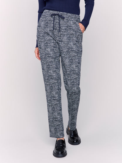 Plaid Knit Jogger Pants