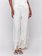 PULL-ON LINEN PANTS WITH EYELET EMBROIDERY