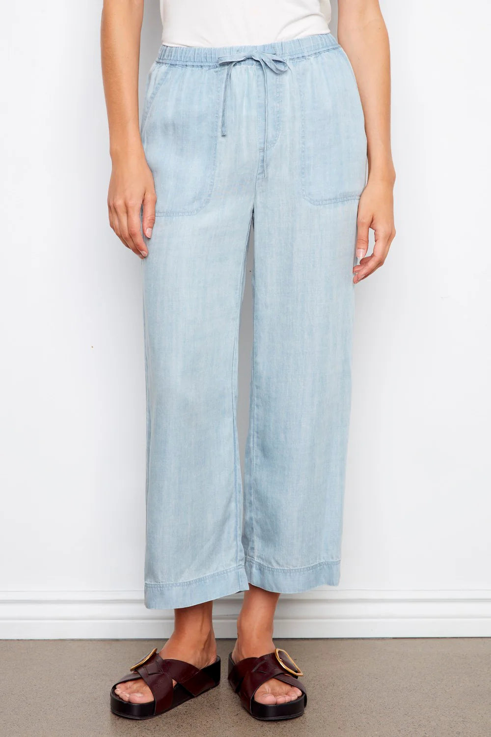 Light Blue Drawstring Wide Leg C5768-578C